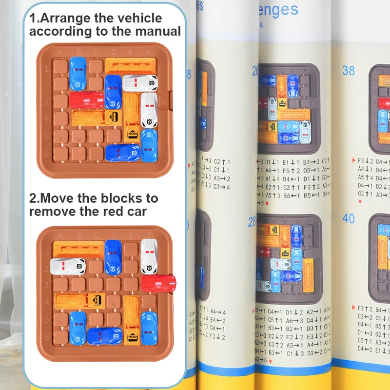 子供のための教育ボードゲーム,論理的な思考のトレーニング,Iqパズルのおもちゃ,赤い車を取り除く