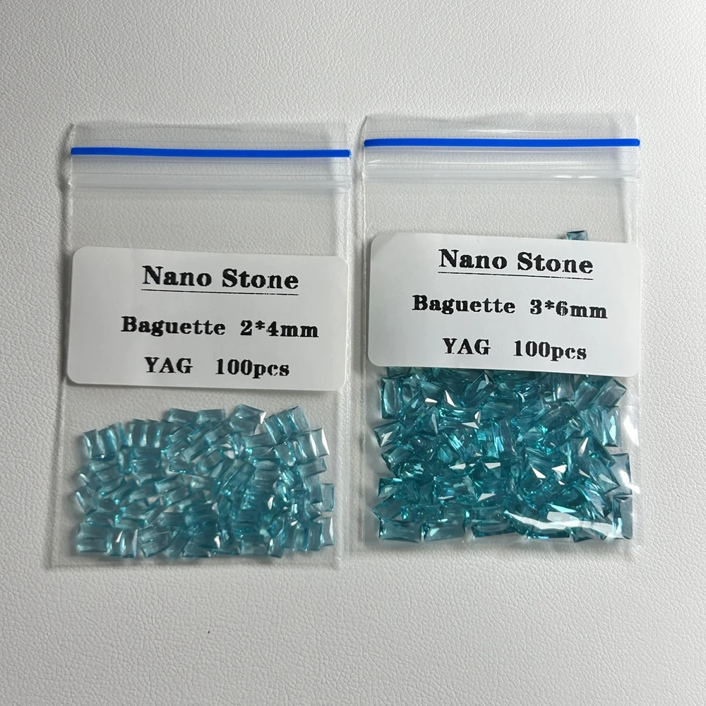 

YAG Nano Stone Baguette Cut Blue Nano 2x4mm 2.5x5mm 3x6mm 4x8mm 5x10mm 3x5mm Gemstones