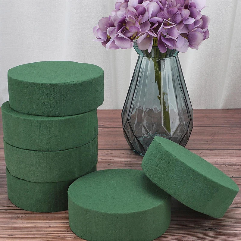 5/10/15pcs Artificial Foam Blocks Round Floral Foams Dry Floral Plants Mud Styrofoam Blocks for Home Wedding Bonquets Holder