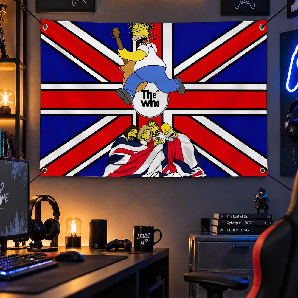 Cartoon T-The Simpsons Flags Personalized Flag Room Dorm Camping Picnic Garage Bar Indoor Outdoor Wall Decor