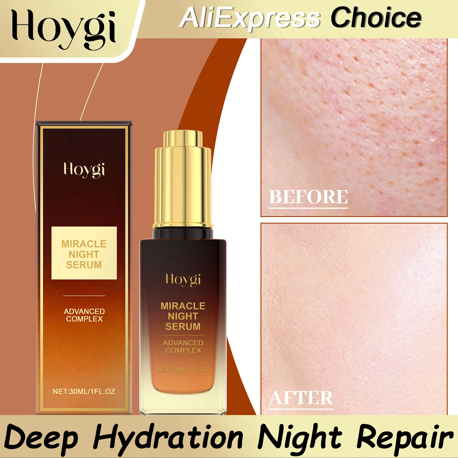 Suero Facial con Ácido Hialurónico HOYGI, Hidratante, Reafirmante, Suavizante, Nutritivo, Iluminador, Reduce las Líneas Finas de Expresión, Esencia Facial Antienvejecimiento