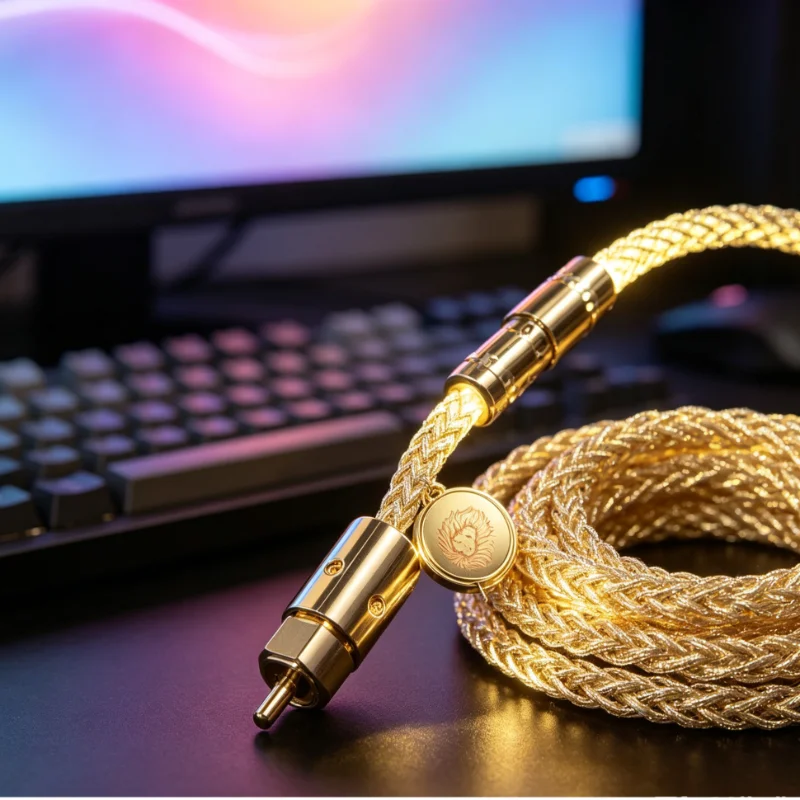 Theme Single Crystal Copper Aviator Cable Custom Magnetic Shaft Keyboard Cable Detachable Plug Braided Mechanical Keyboard Wire