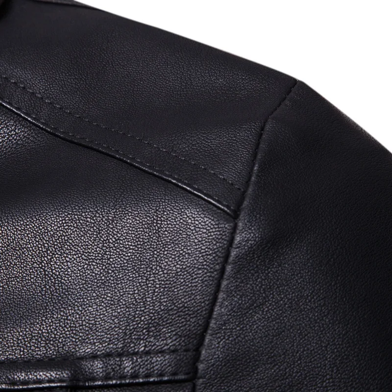 Autumn Plus Size Leather Jacket Men's Leather Jacket Korean Version Slim Lapel Locomotive Gram Coat Trend - view 3