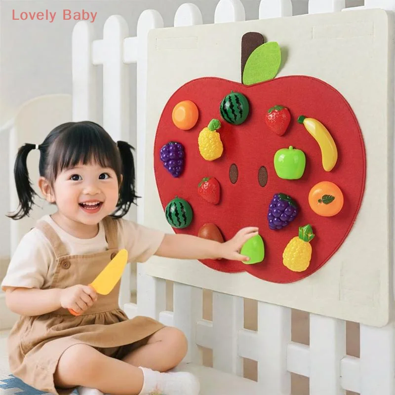 【BBS】1 Set Obst Rollenspiel Küchenspiele Baby Filzbrett Spielen Essen Spielzeug Wandaufkleber Feinmotorik Frühpädagogisches Spielzeug