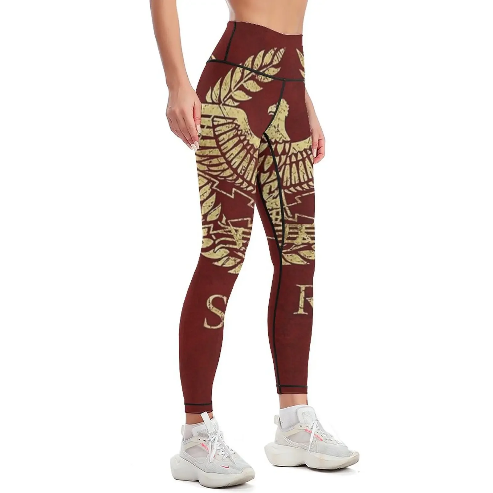 Roman Empire Emblem - Vintage Gold Leggings legging push up sportswear woman gym 2025 sports for trousers Womens Leggings