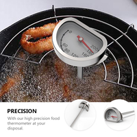 Stainless Steel Food Thermometer Oil Temperature Gauge Cooking Measuring Tool Deep Frying Barbecue Outdoor Kitchen Use