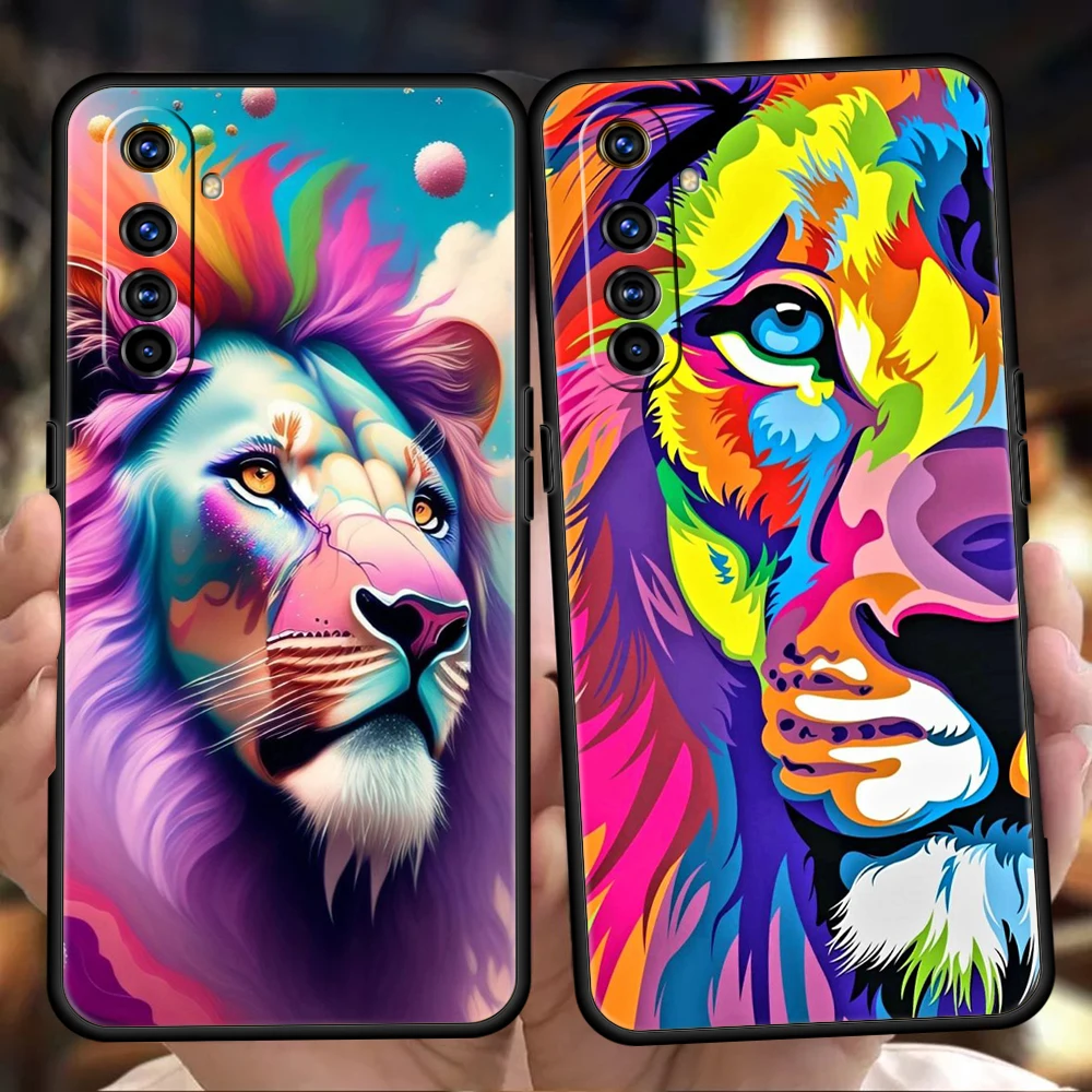 Colorful Lion Phone Case For Oppo A3S A15 A17 A31 A95 Find X5 X6 Pro A54 A53 A52 Reno 6 7 8 SE Z Pro 5G Silicone Cover Funda Bag