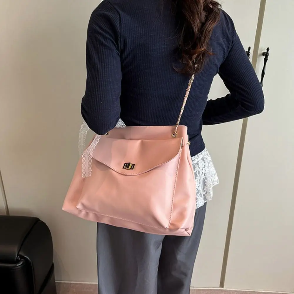 

with Ribbon PU Shoulder Bag Large Capacity Small Pack Solid Color Shoulder Bag Korean Style Solid Color Retro Crossbody Bag