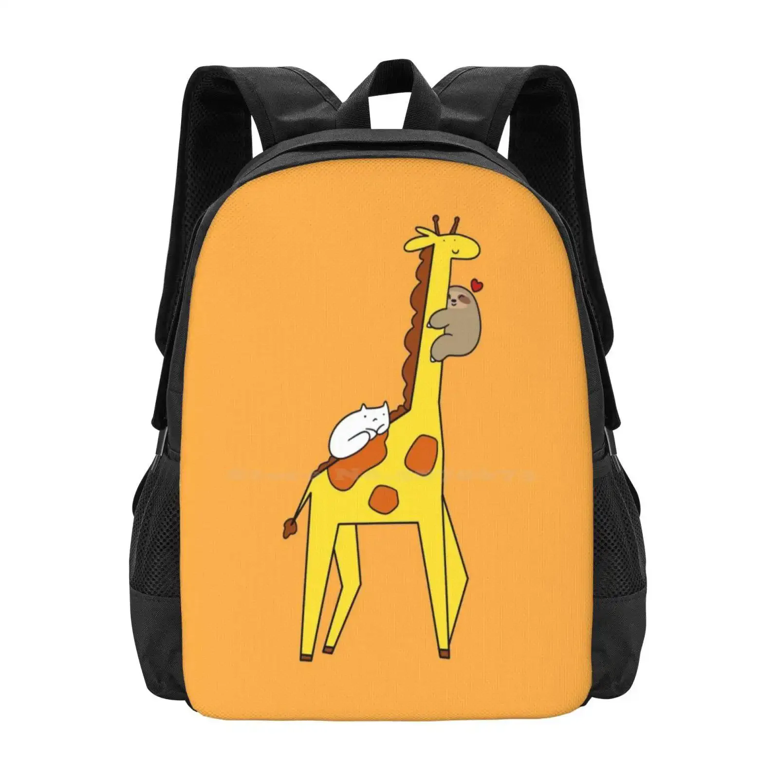 

Giraffe Sloth And Cat Hot Sale Schoolbag Backpack Fashion Bags Giraffes And Sloths Sloths And Cats Cats And Giraffes Animals