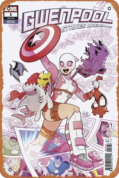 Retro anime metal tin - GWENPOOL STRIKES BACK #1 GURIHIRU - Music Cafe Bar Restaurant Supermarket Store Movie Gift Plaque.