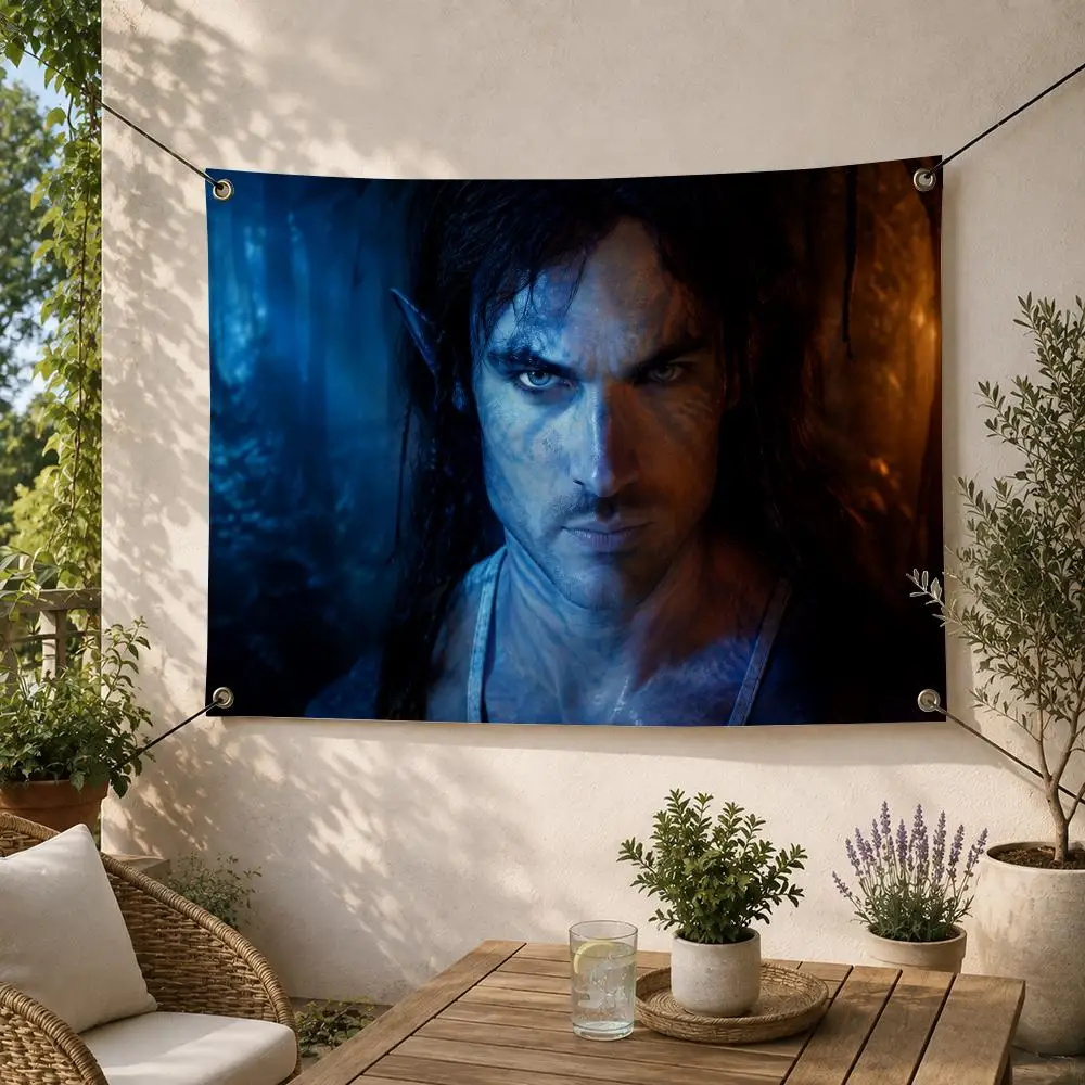 Series Vampire D-Damon Salvatore TVD Flags Decorative Flag Banner for Outdoor Garden Yard Camping Party Home Wall Hanging Decor