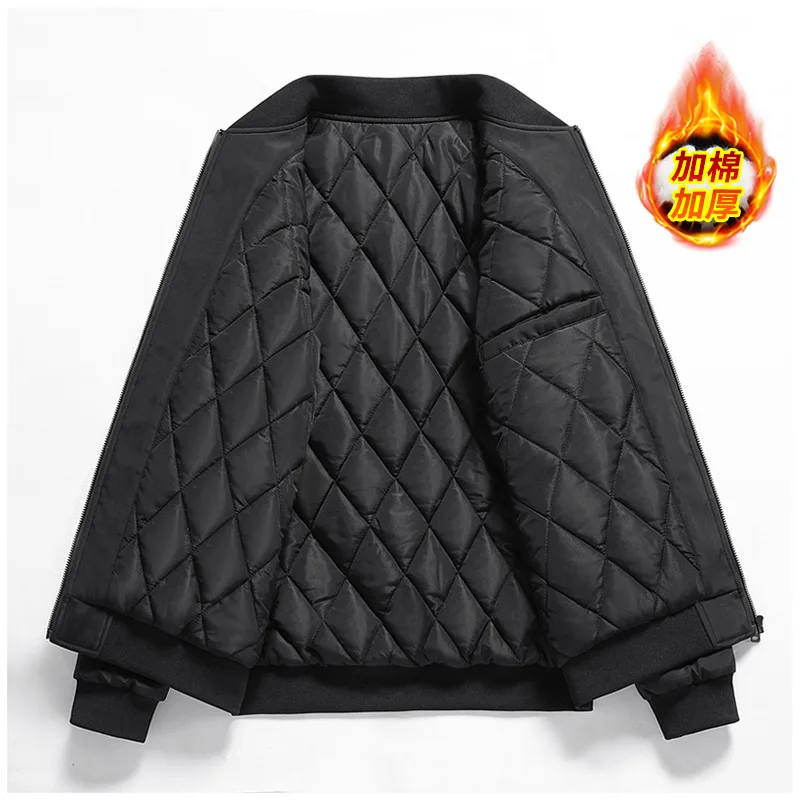 Men's plus Size Cotton-Padded Jacket Autumn Winter Baseball Collar Workwear Pilot High-Quality Thickened Men's Coat