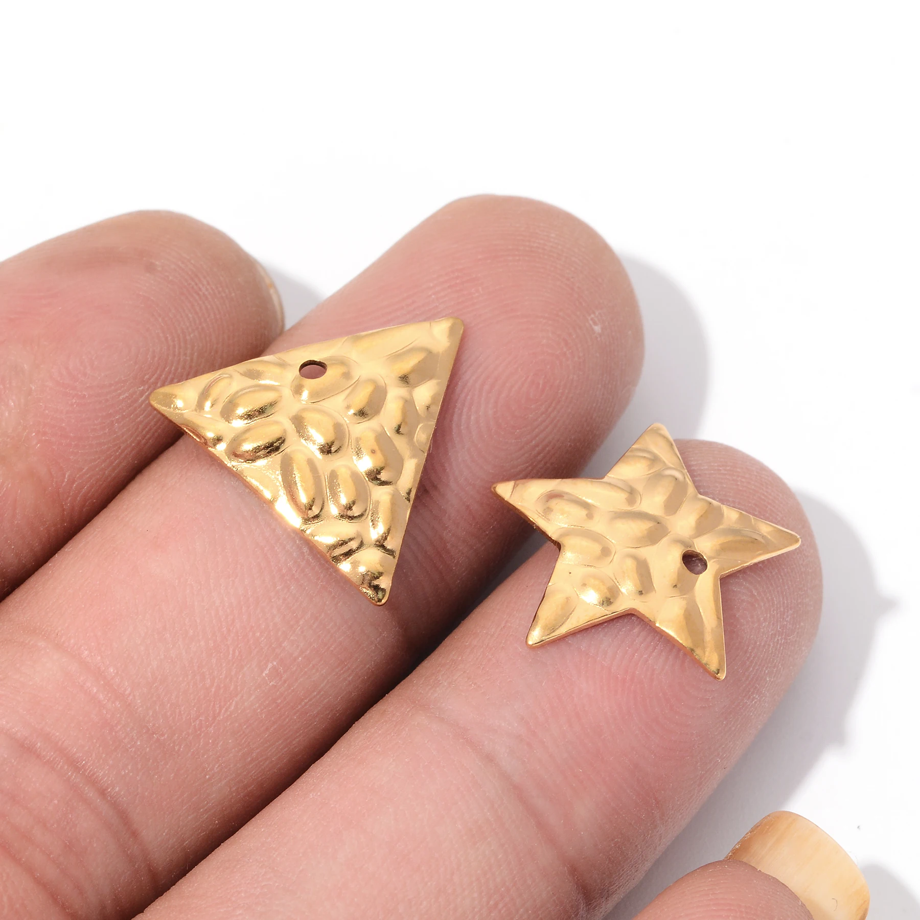 20 Stück Edelstahl-Charms mit Herz-, Rund- und Sternmuster für DIY-Schmuckherstellung, Halsketten, Armbänder, Ohrringe, Teile und Zubehör – Detail 6