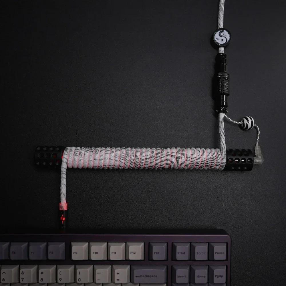 Keyboard Customized Spiral Coiled Cable Luminous Weight Rod Reel Aviation Plug-in Cable Supports Magnetic Axis Inductive 8K 16K