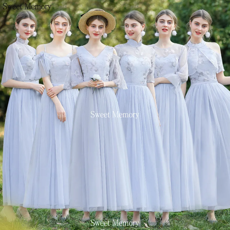 Spring Summer Girl Cheap Bridesmaid Dresses Bride Wedding Guest Gown Elegant Women Graduation Robe Long Champagne Pink Dress