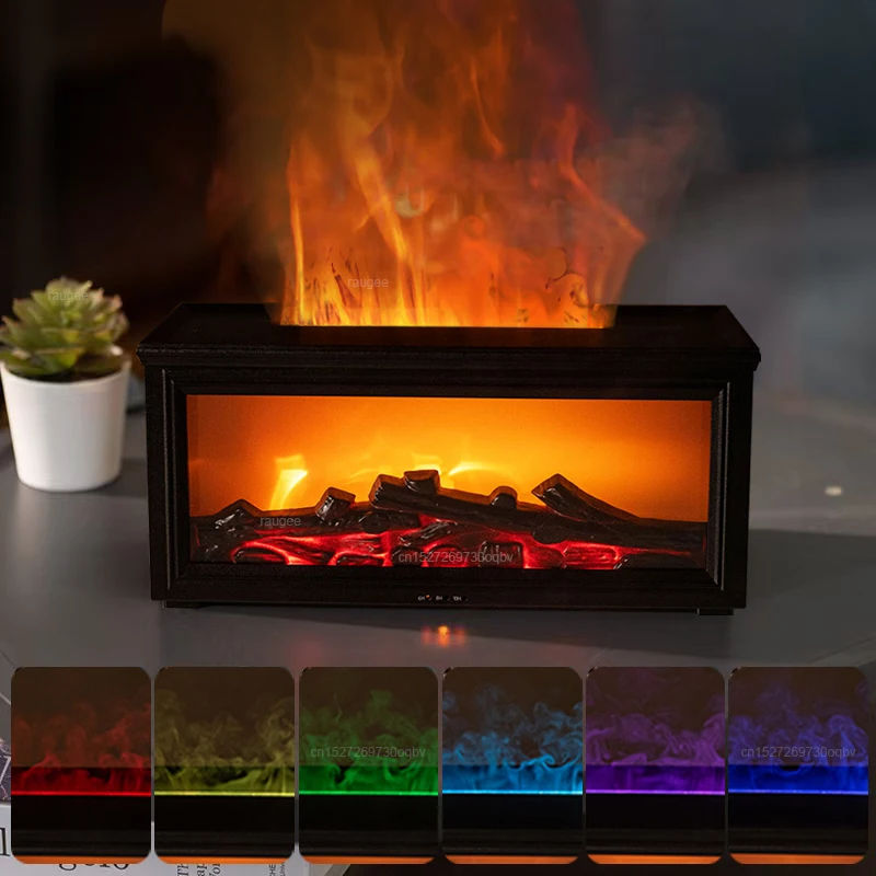 

Fireplace Humidifier Aroma Diffuser Flame Humidifier Essential Oil Diffuser Fragrance Diffuser with Remote Control Night Lamp
