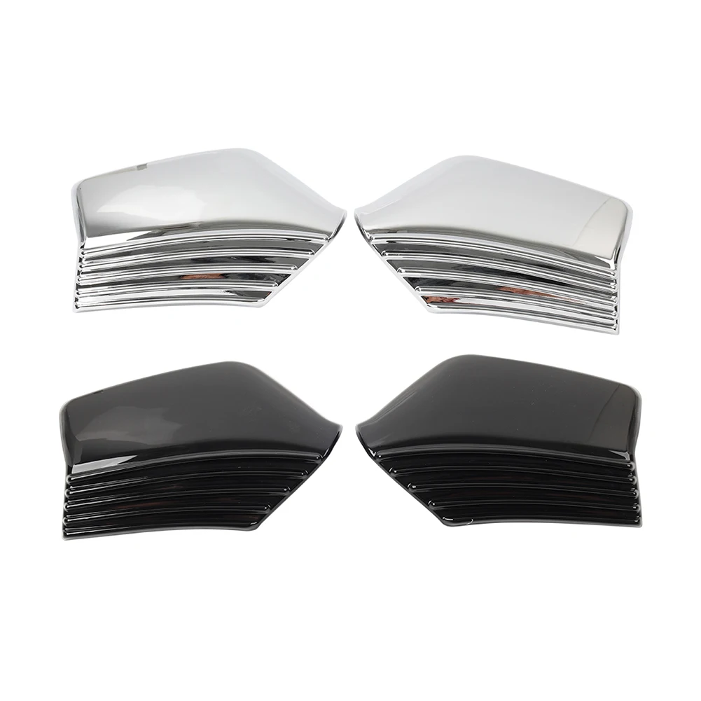 2pcs Chrome/Glossy Black Rearview Mirror Back Accent Cover Decoration For Honda Goldwing GL1500 1988-2000 ABS Plastic