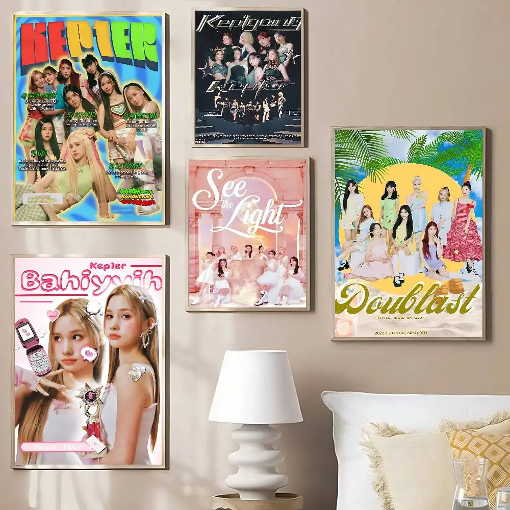 Singing Group Korea K-Kep1er Kpop Classic Anime Poster Waterproof Paper Sticker Coffee House Bar Room Wall Decor