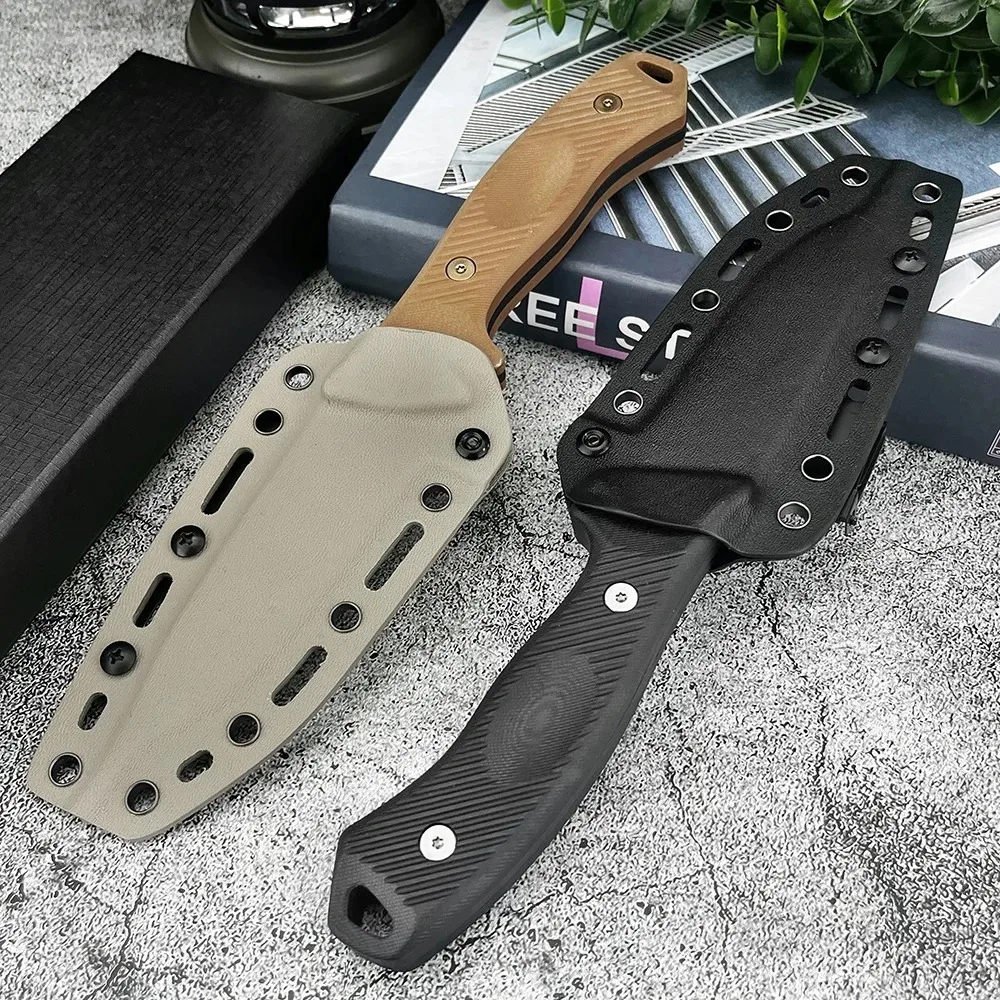 TF24 Portable EDC Fixed Blade Straight Knife Multi‑purpose Outdoor Tool for Camping Backpacking Trekking BBQ Field Exploration