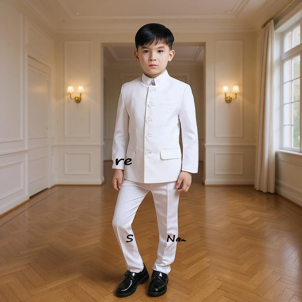 

Kids Suit Boys for Wedding Formal Style with Stand Mandarin Collar Children Single Breasted Child Prom Suit for 3-16 Year Old