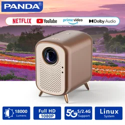 Panda Stella-N 18000 Lumen Linux Beamer 4K Projector Buitenshuis Full Hd 1080P Video Dolby Audio Home Theater Auto Focus Keysone