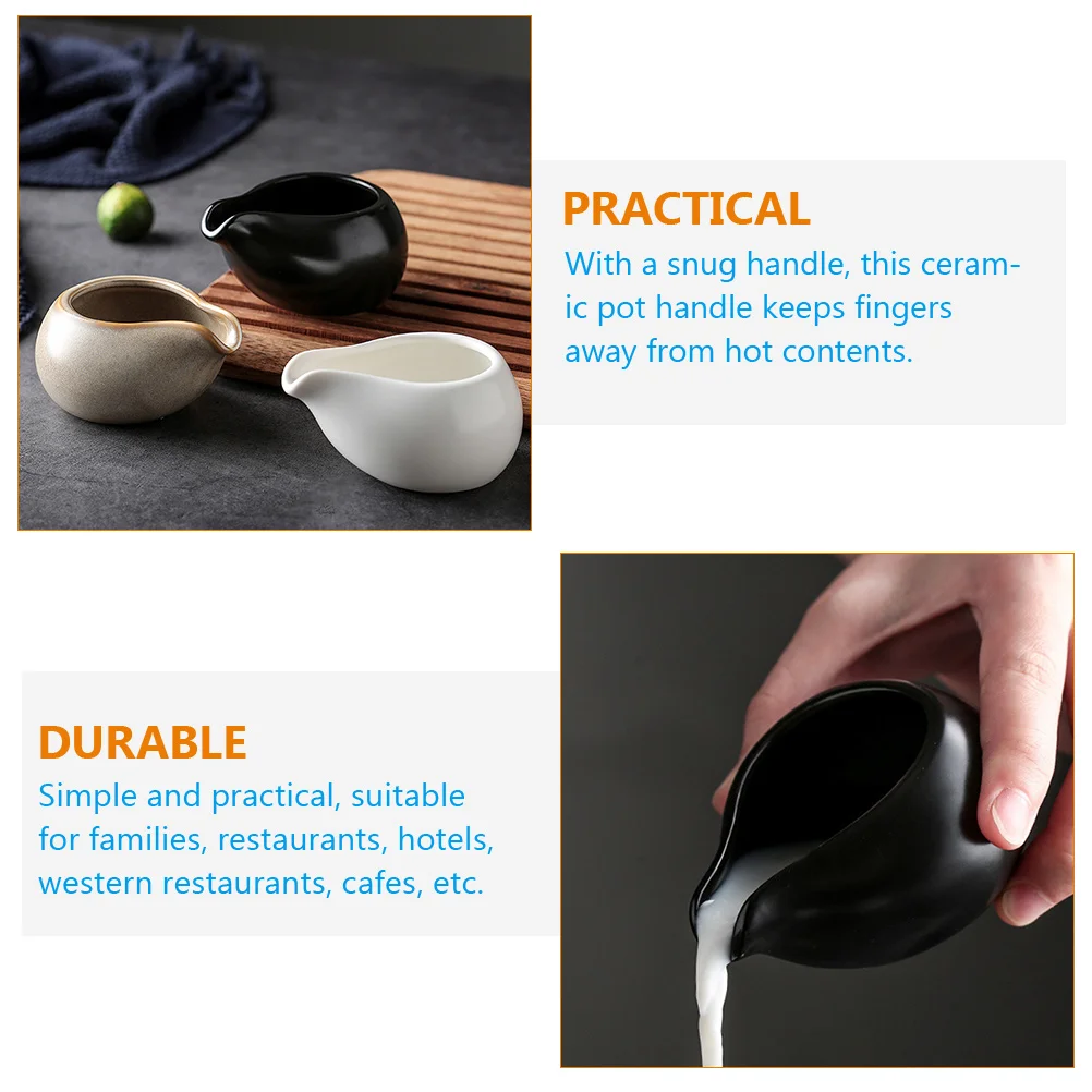 

Round Mouth Scoop Ceramic Sauce Jug Milk Dispenser Cup Pitcher Coffee Tea Nordic Style Anti Slip Bottom Family