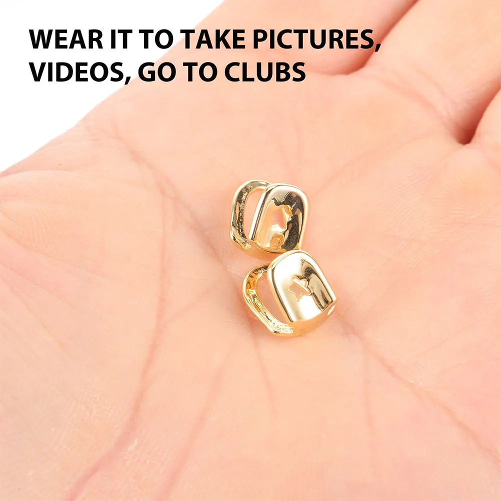 4 pezzi decorativi per bocca, forniture hip-hop, oggetti di scena per rapper, griglie per denti in metallo, accessori per griglia di lunga durata facili da usare