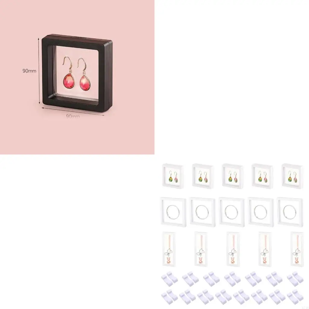 

Transparent Hanging Jewelry Showcase Box With Floating Design Accessory Rack For Store Displays And Collections