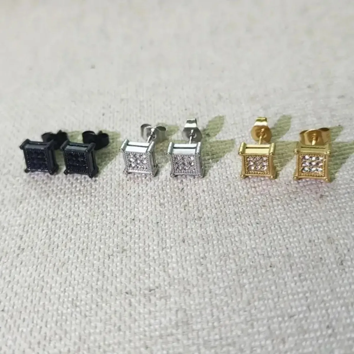 2pcs Stainless Steel Stud Earrings for Men Women