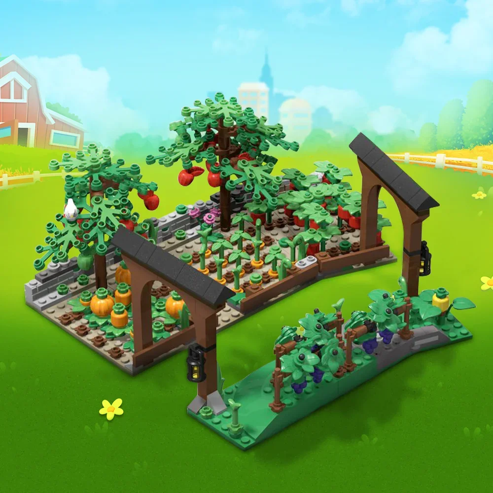 

Gobricks MOC City Band Trumpeter Musical Building Blocks Model Countryside Orchard Creative Kit DIY Bricks Assembly Toys Gifts