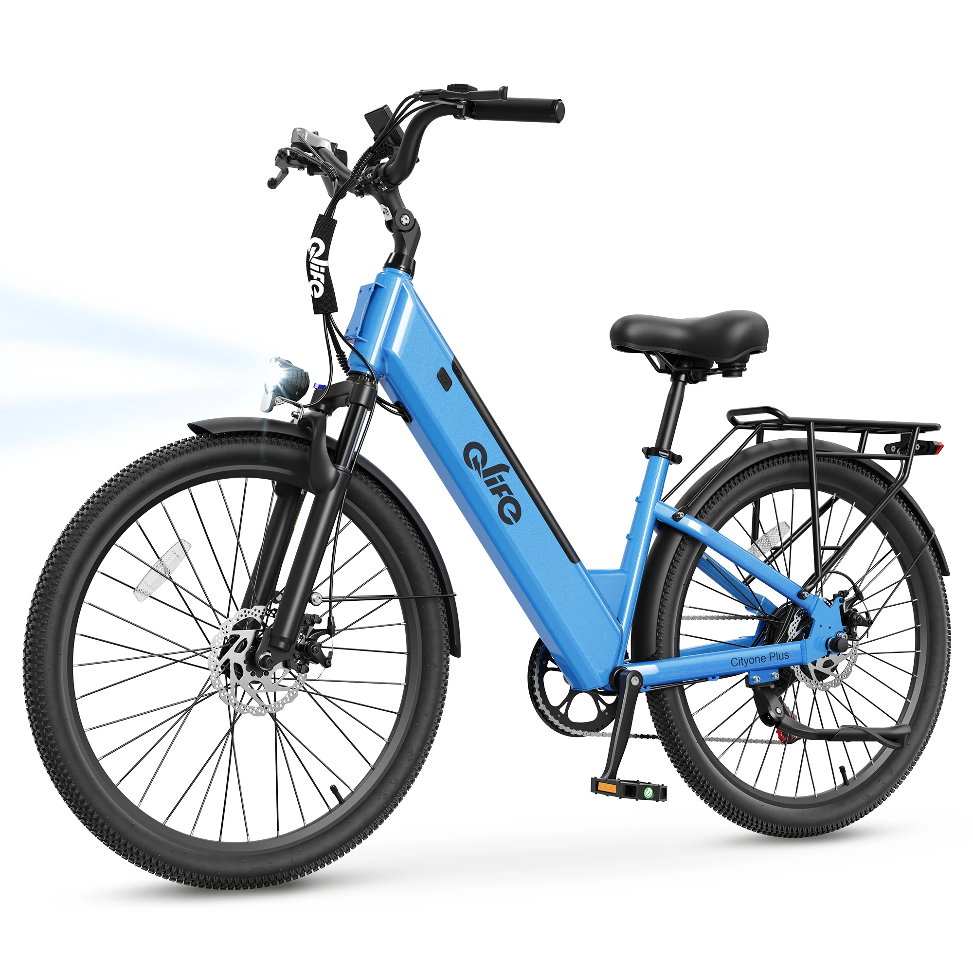 Qlife Cityone Plus St Electric Bike for Adult, Peak 1500W Motor 48V 15Ah Battery, 28MPH 80 Miles, 26“ Step-Thru Electric Bicycle, 7-Speed Commute E-Bike image 7