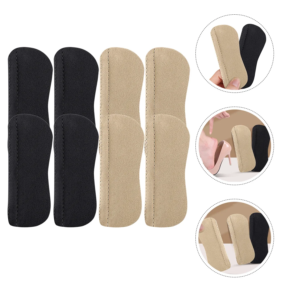 

4 Pairs Anti-falling Heel Stickers for High Heels Inserts Shoes That Are Too Big Do Not Follow Pads Microfiber