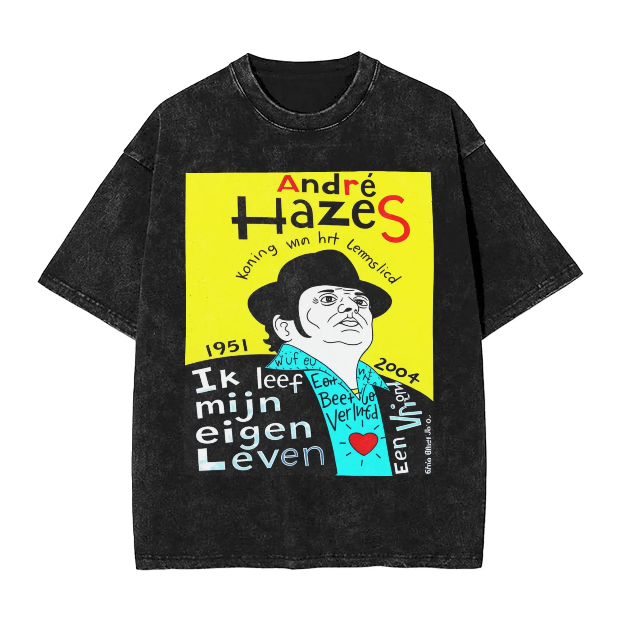 Harajuku Washed T-Shirt Andre Hazes Cotton T-Shirts  Leisure Tee Shirt for Men Summer Y2K Classic Custom DIY Tops
