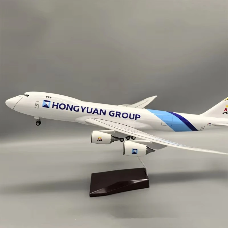 47cm Airplane Model Resin Metal Scale Aircraft 1/160 Scale Belgian Cargo 747-8F Transport Diecast Toys Aircraft For Children