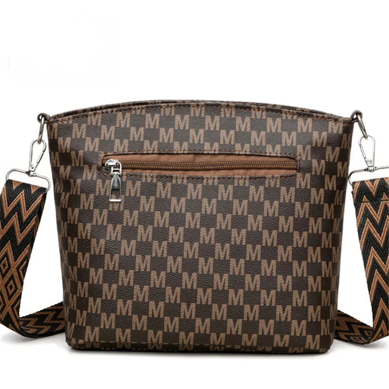 

Vintage Messenger Bag, Soft Synthetic Leather Letter "M" Design Handbag Shoulder Bag for Women Work, Travel, Parties, and Gift