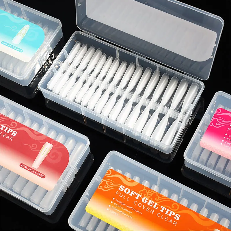 300PCS/320PCS Soft Gel Nail Tips With Auxiliary Lines Full Cover Innovative Press On Nails Strong toughness No Folding