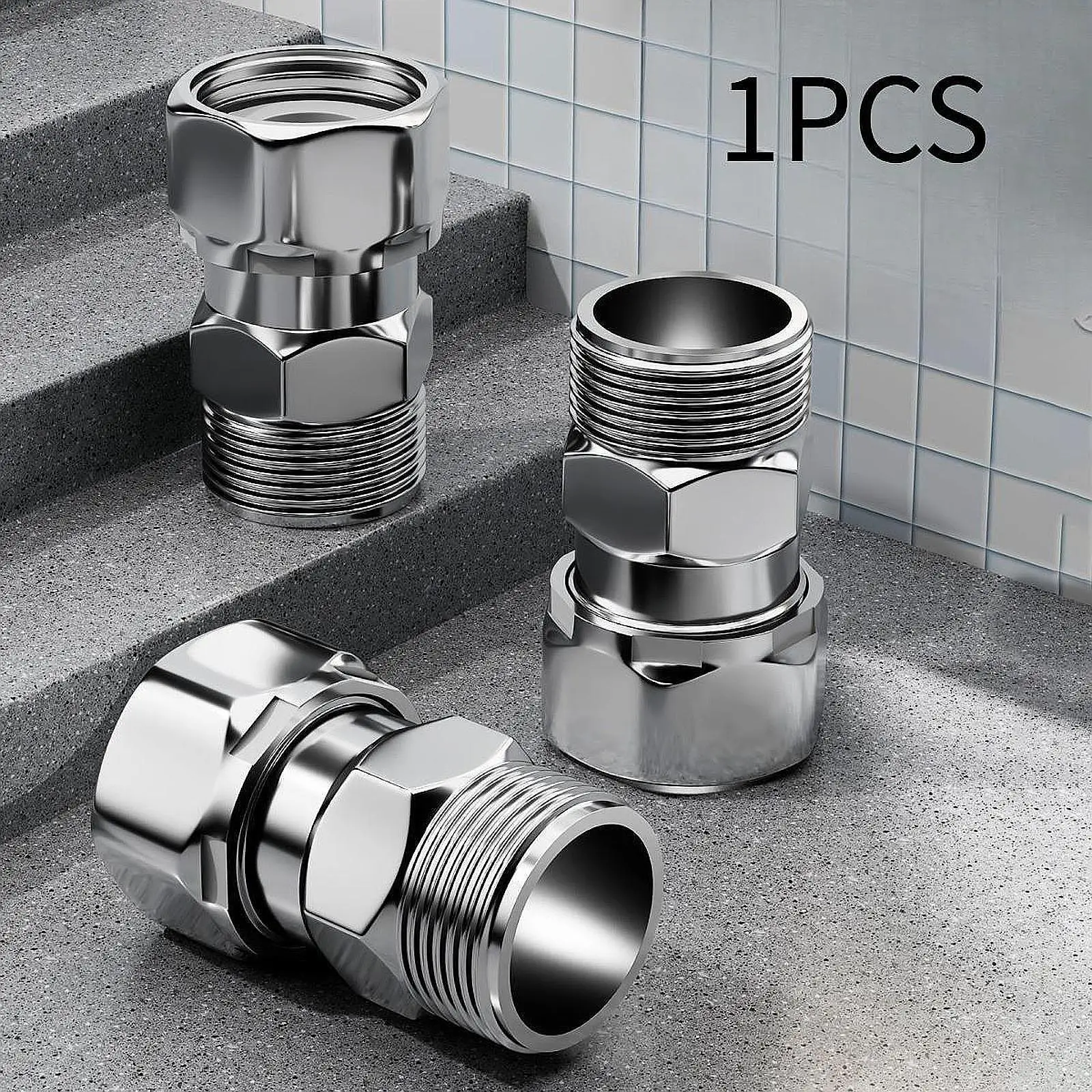 Silvery Stainless Steel Flexible Angle Valve Connector Water Faucet Activity Fitting for Beverage Plant Maintenance