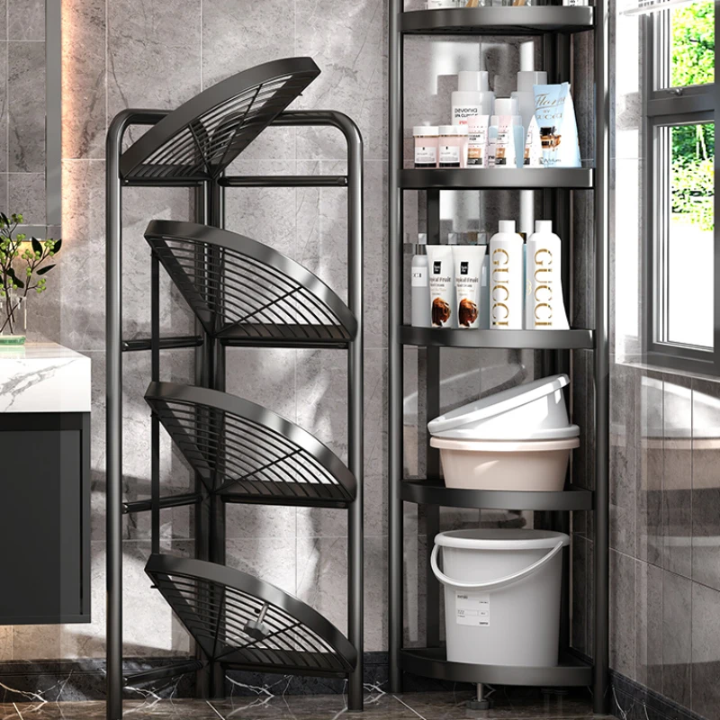 

Installation-free bathroom floor multi-layer shelf toilet storage artifact triangular washstand