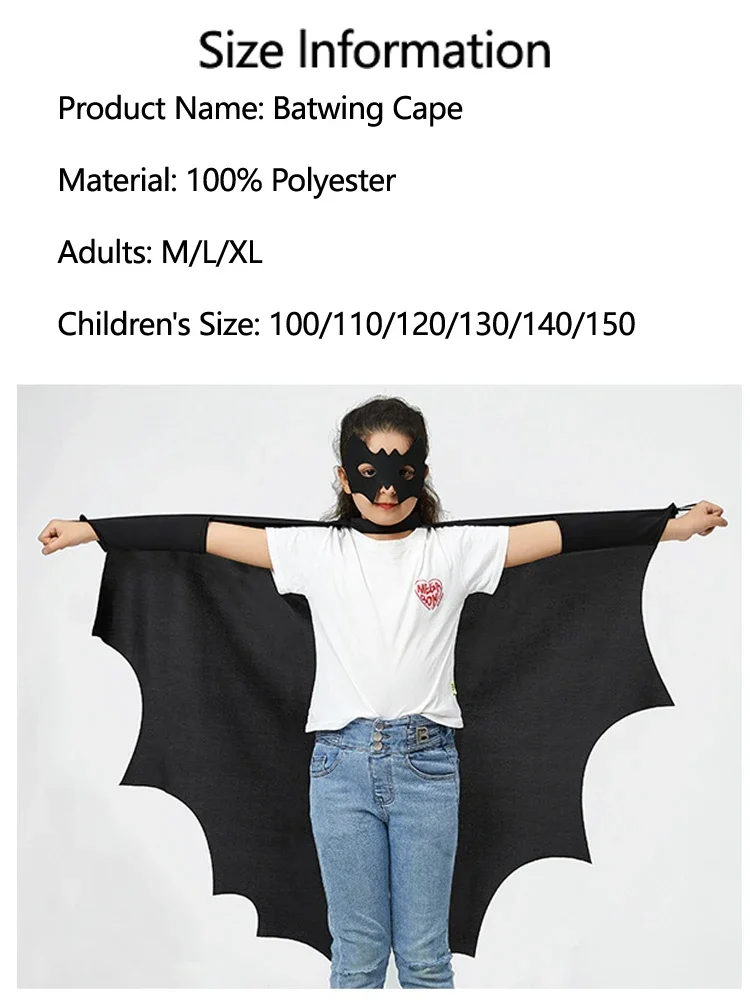 Crianças meninos meninas halloween morcego traje capa preta vestir-se festa cosplay prop bat capas palco wear para festival carnaval