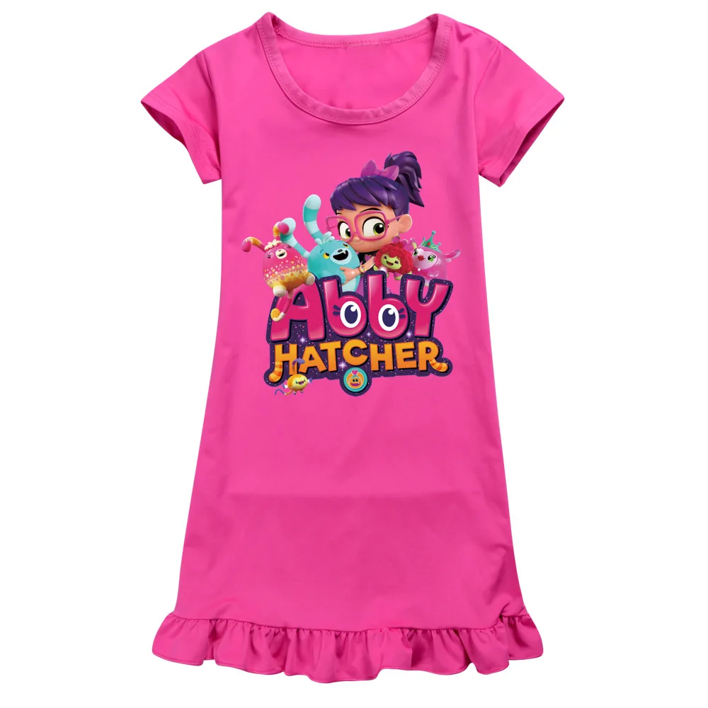 Vestido de verão para a menina princesa festa de férias dos desenhos animados abby hatcher camisola crianças traje para crianças roupas de vestido 2-12t