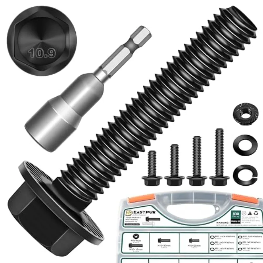 

830-Pack Metric Flange Bolts Assortment, x1.0 x1.25 x1.5 Bolts 16mm to 30mm Assorted Hex Bolts and Nuts Washers Kit, 10.9 Zinc