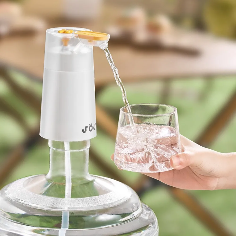 

USB Rechargeable Electric Water Bottle Pump One-button Switch Low Noise Automatic Water Pump with Extension Hose