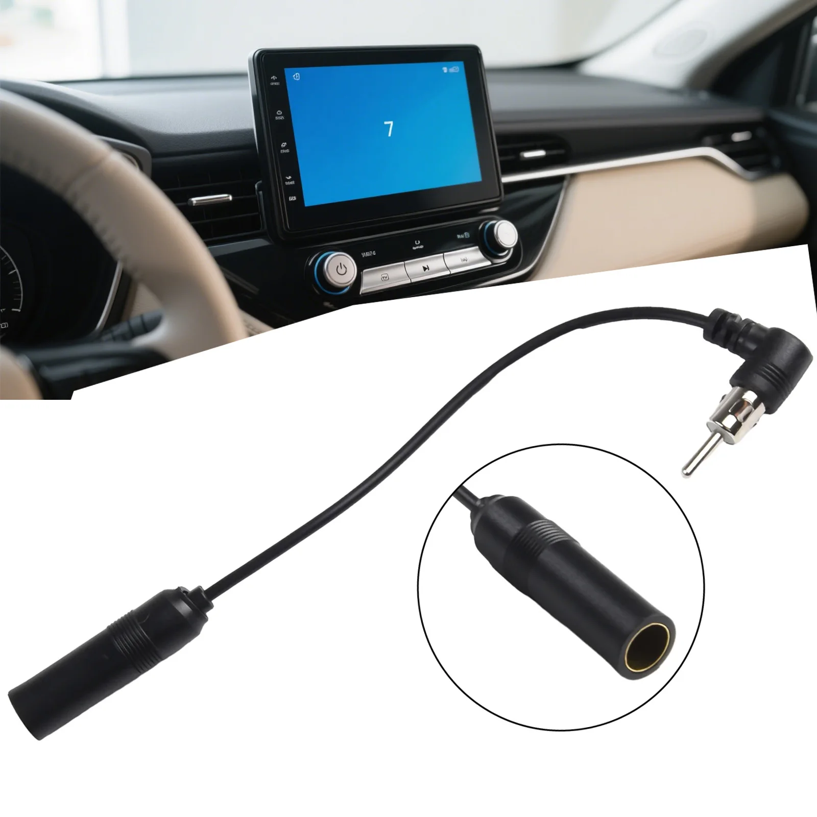 

1PC Car Electronics Stereo Audio FM Radio Antenna Plastic + Metal Radio Antenna Adapter Vehicle AM/FM Wear-resistant 200mm Black