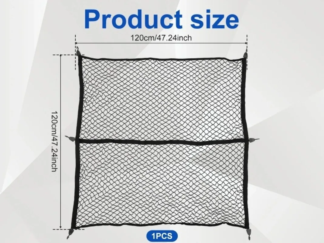 Car Mesh Elastic Nylon Rear Back Cargo Trunk Storage Organizer Double Layer Luggage Net Auto Back Rear Mesh Seat Car Accessories