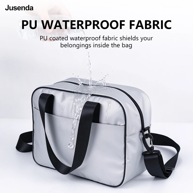 Waterproof PU Travel Cosmetic Bag Large Capacity Toiletry Organizer with Detachable Shoulder Strap Portable Makeup Wash Bag