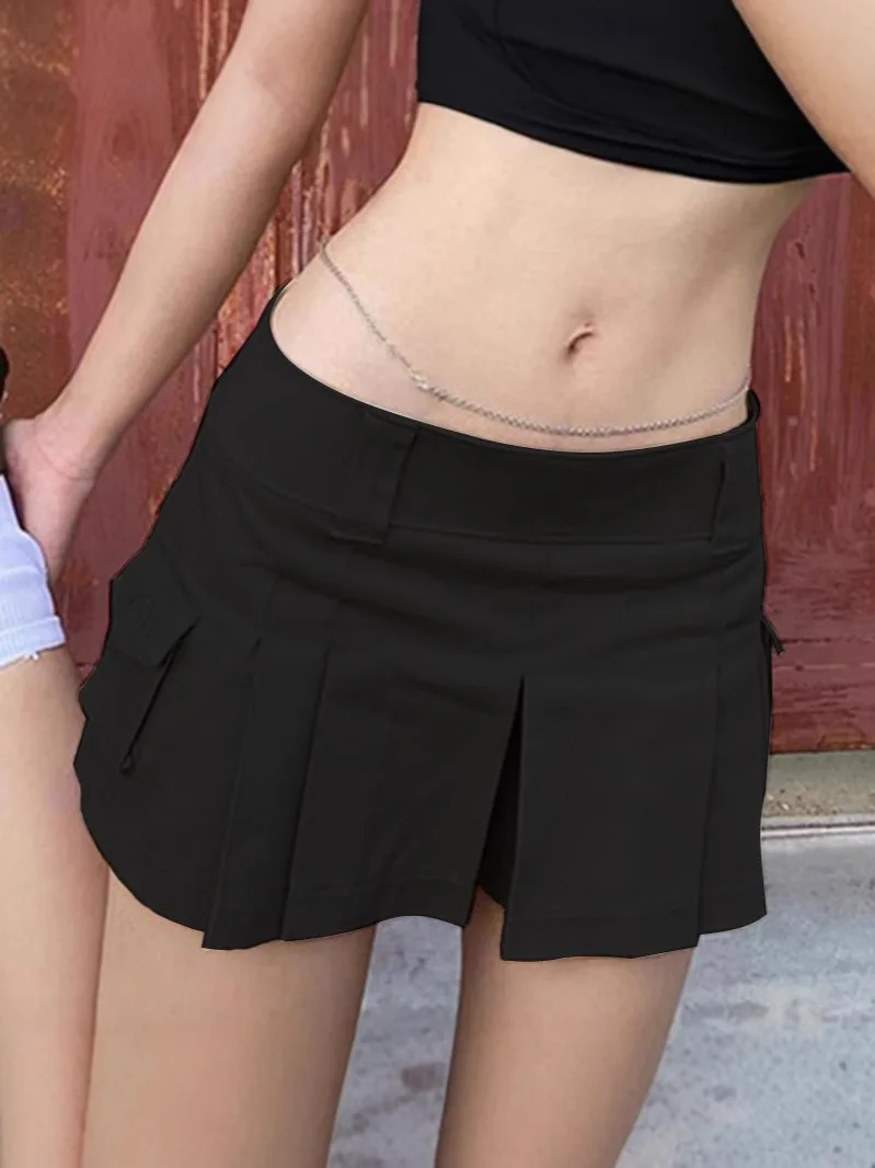 Europese en Amerikaanse sexy hot girl nieuwe halve rok jurk sexy modetrend dameskleding halve rok plooirok Y2K emo