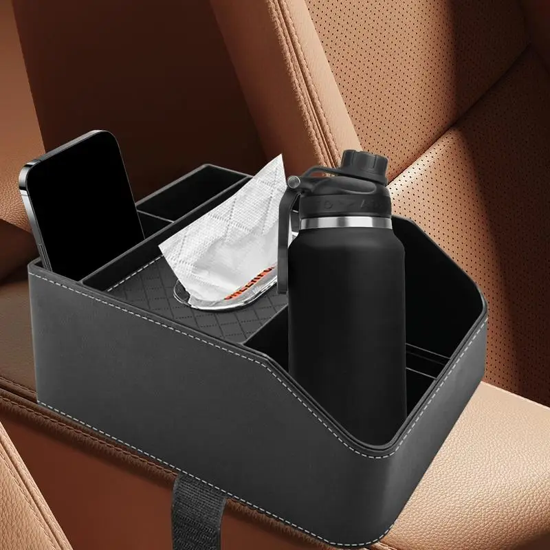 Solid Car Armrest Storage Box Car Armrest Paper Towel Holder Seat Organizer Cup Holder Center Console Tissue Box For Trucks