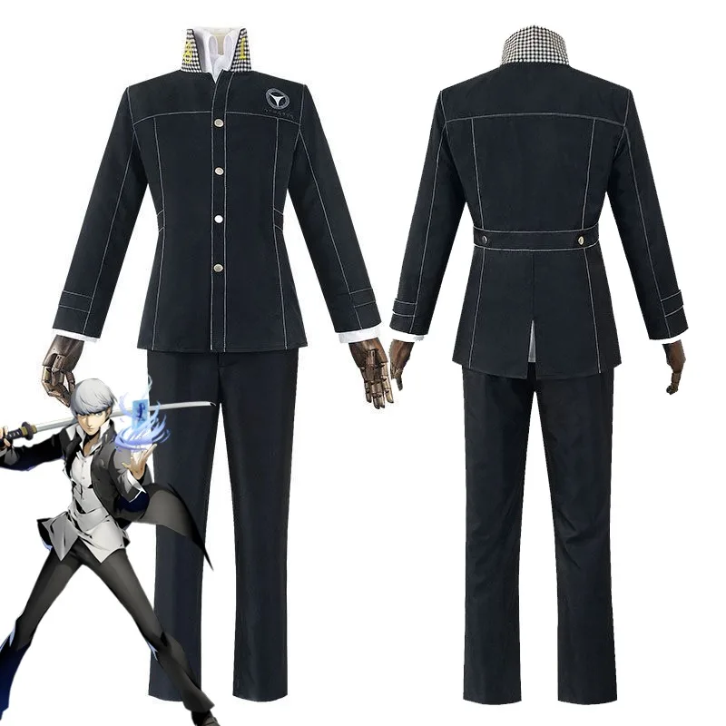 Juego Persona 4 Yasogami Yu Narukami disfraz de Cosplay niño uniforme de escuela secundaria vacaciones Anime trajes de fiesta de Carnaval Anime Cosplay