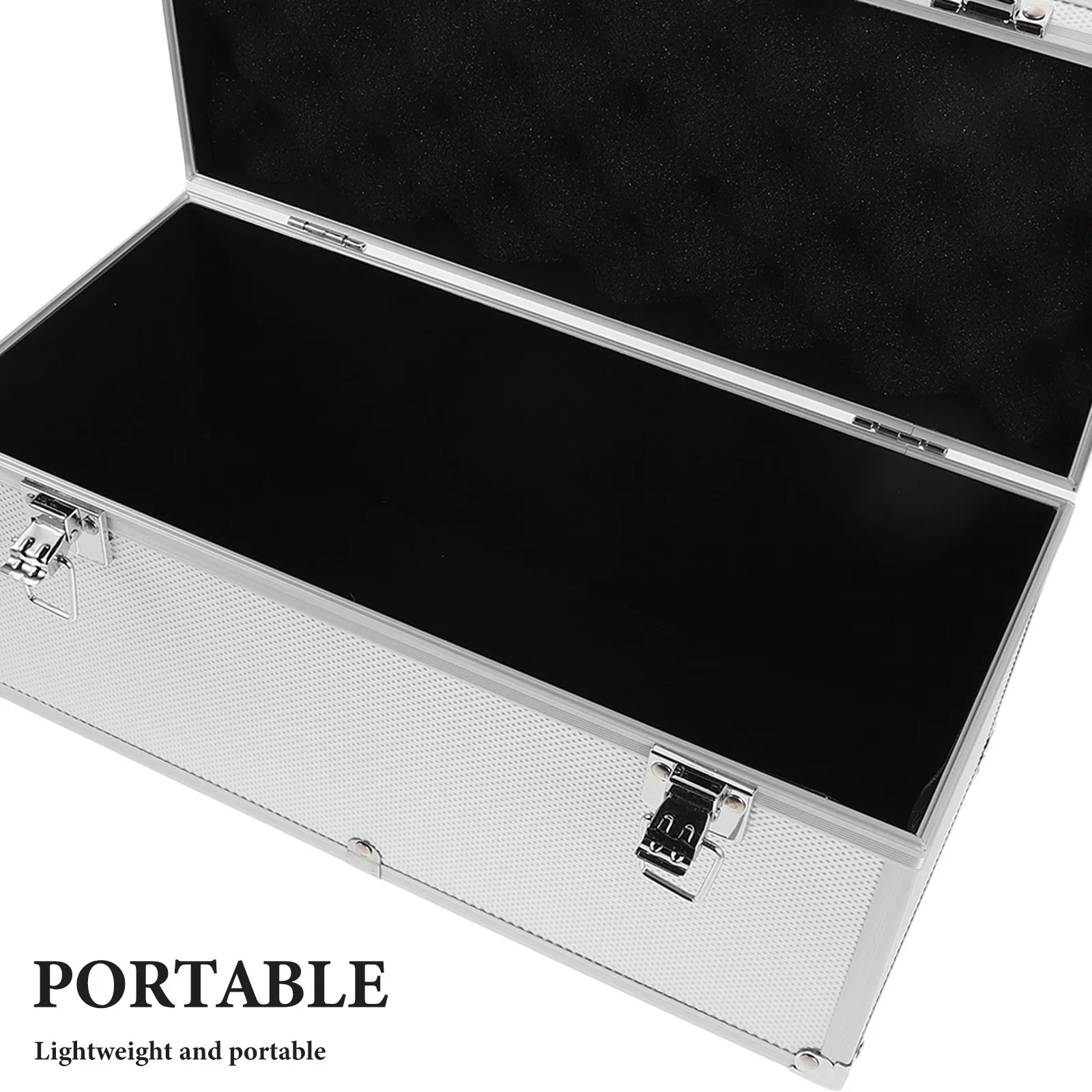 Aluminum Alloy Hand Tool Box Hard Shell Carrying Case 12.8x5.9x5.9 Inch Portable Audio Mic Camera Gear Storage Silver