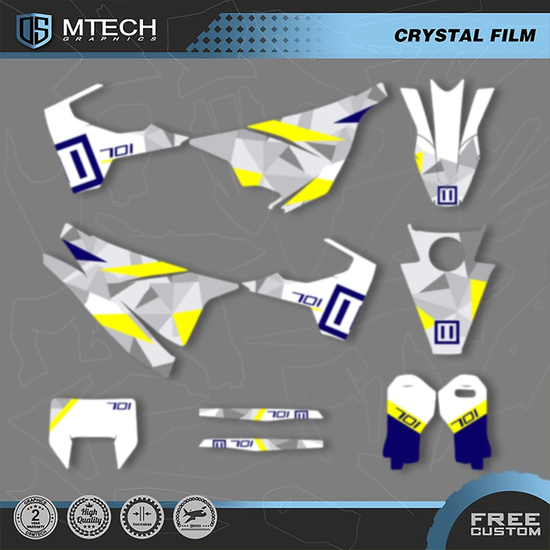 

DSMTECH Custom Team Graphics Decals Stickers Kit for Husqvarna Decal 15-20 701 SUPERMOTO ENDURO 2015-2017 2018 2019 2020 014